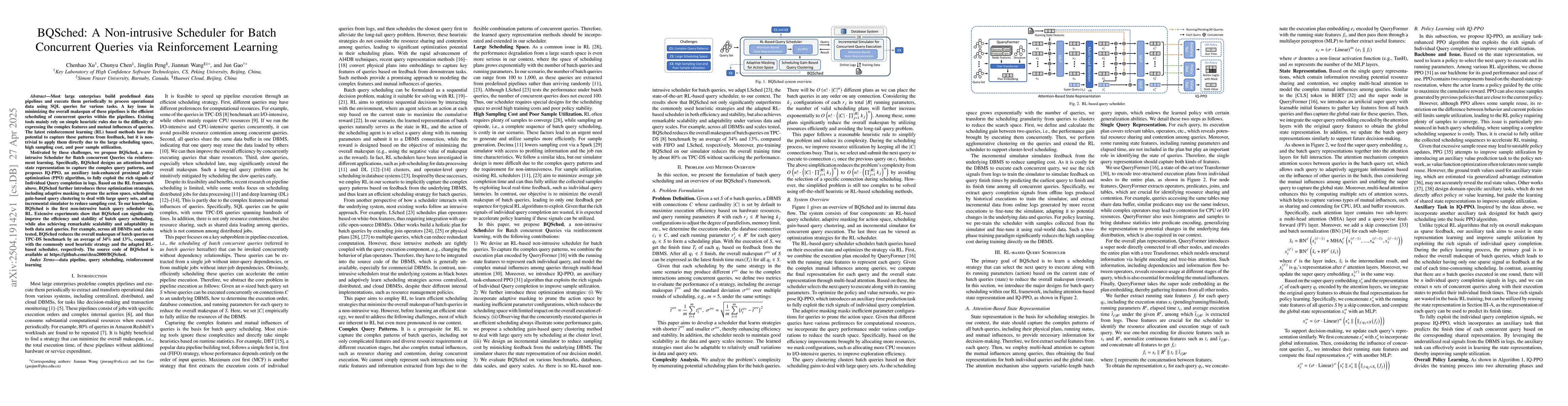 Thumbnail for BQSched: A Non-intrusive Scheduler for Batch Concurrent Queries via
  Reinforcement Learning