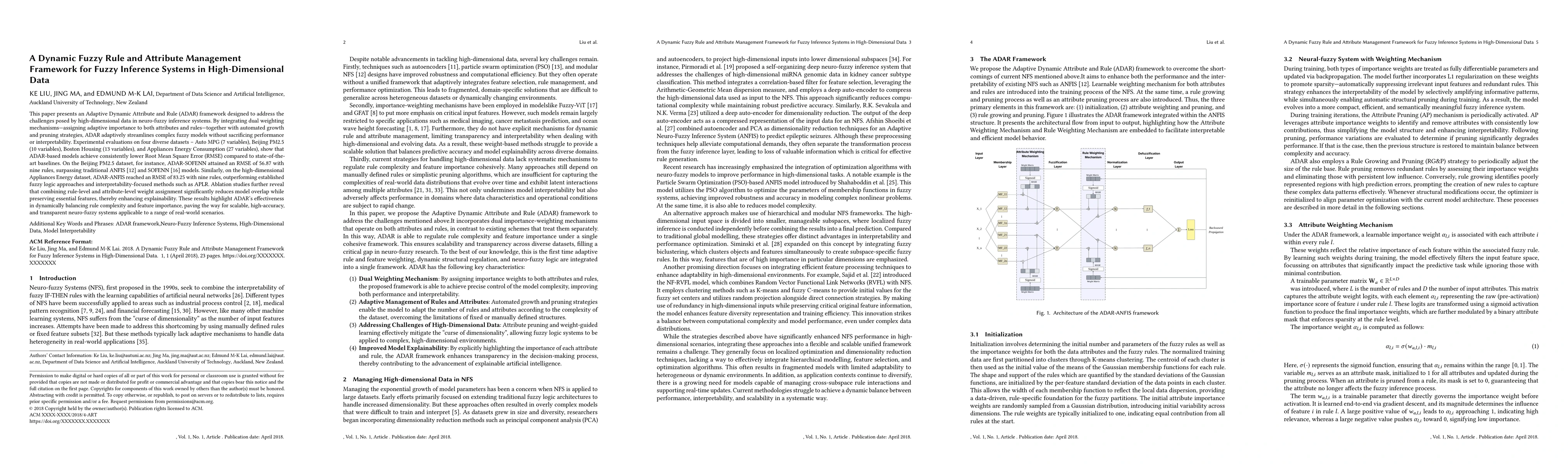 Thumbnail for A Dynamic Fuzzy Rule and Attribute Management Framework for Fuzzy
  Inference Systems in High-Dimensional Data