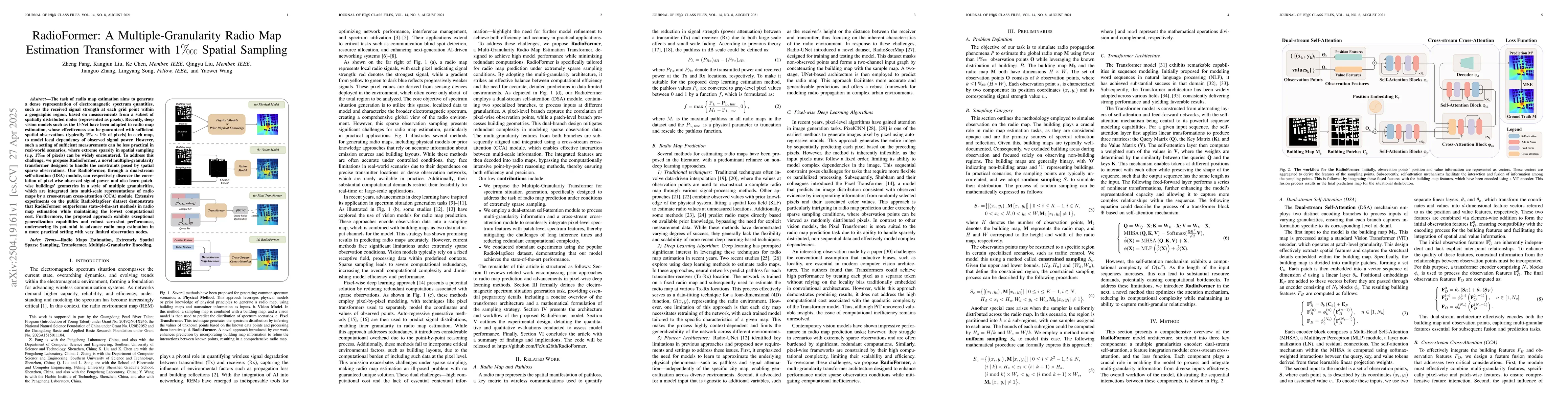 Thumbnail for RadioFormer: A Multiple-Granularity Radio Map Estimation Transformer
  with 1\textpertenthousand Spatial Sampling