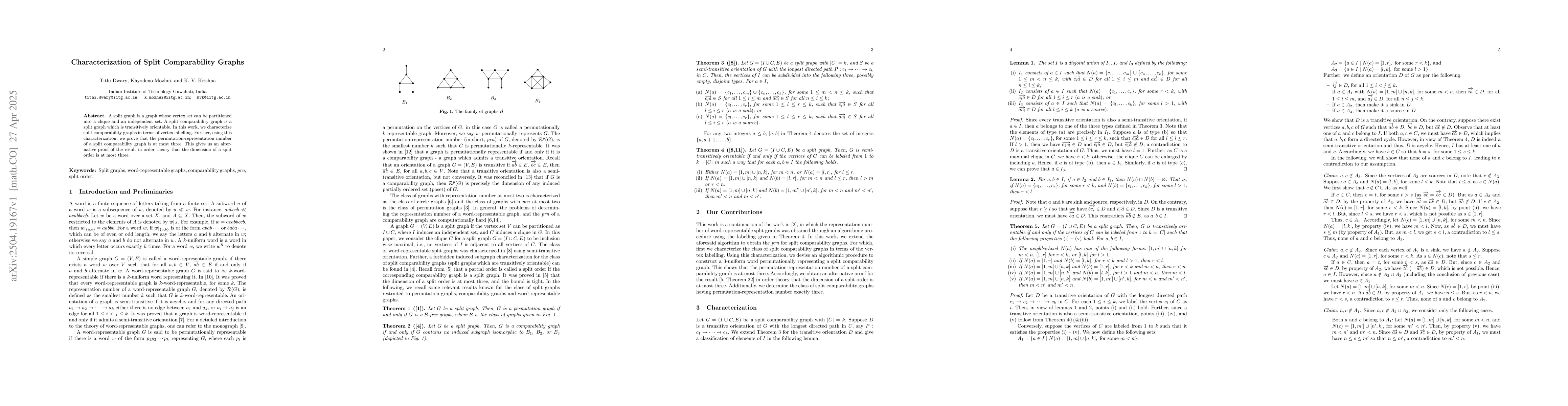 Thumbnail for Characterization of Split Comparability Graphs