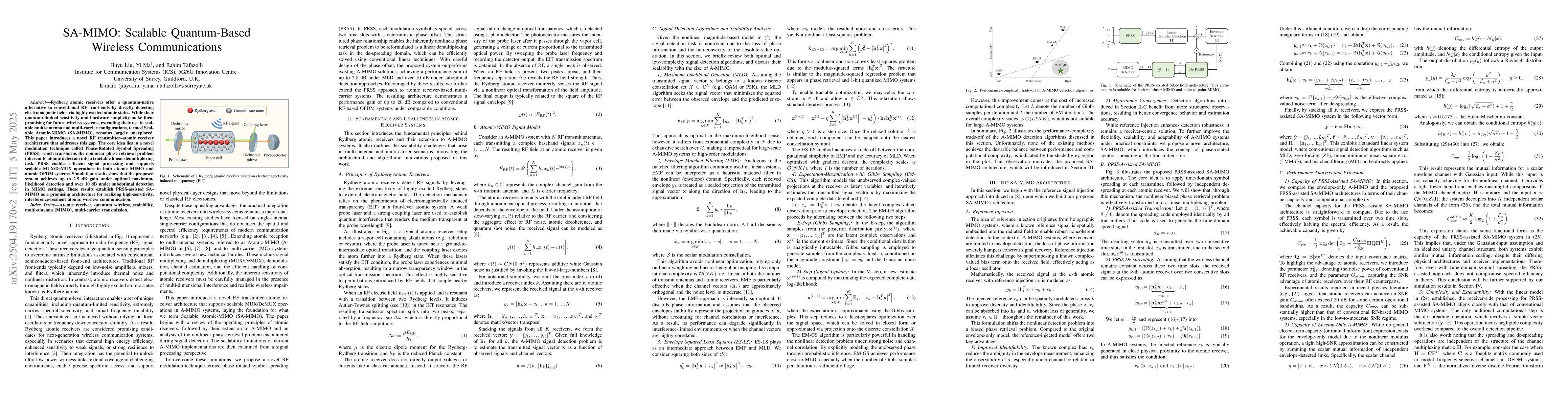 Thumbnail for SA-MIMO: Scalable Quantum-Based Wireless Communications