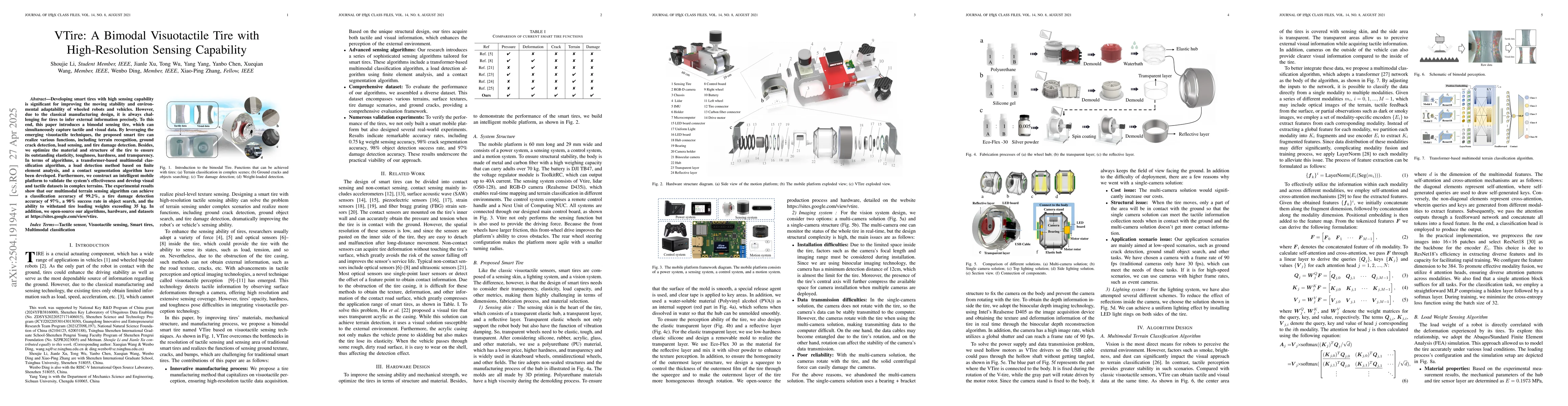 Thumbnail for VTire: A Bimodal Visuotactile Tire with High-Resolution Sensing
  Capability