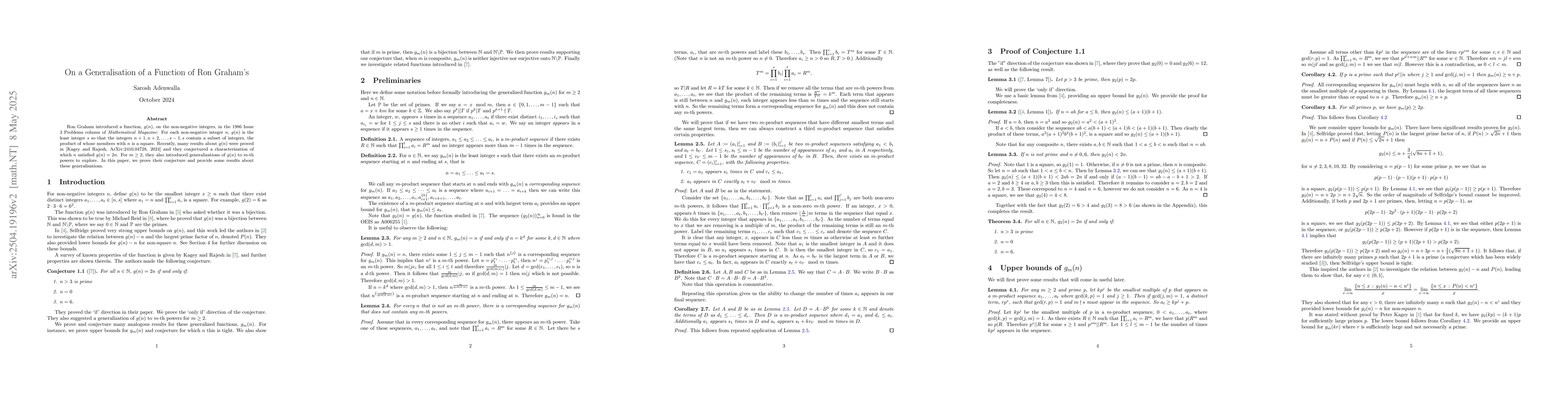 Thumbnail for On a Generalisation of a Function of Ron Graham's