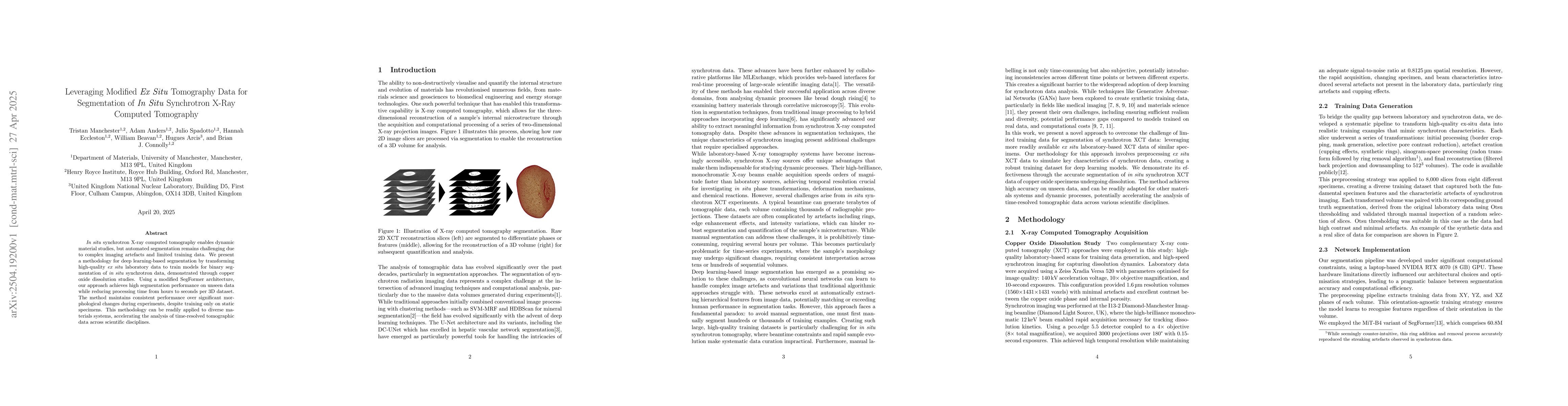 Thumbnail for Leveraging Modified Ex Situ Tomography Data for Segmentation of In Situ
  Synchrotron X-Ray Computed Tomography