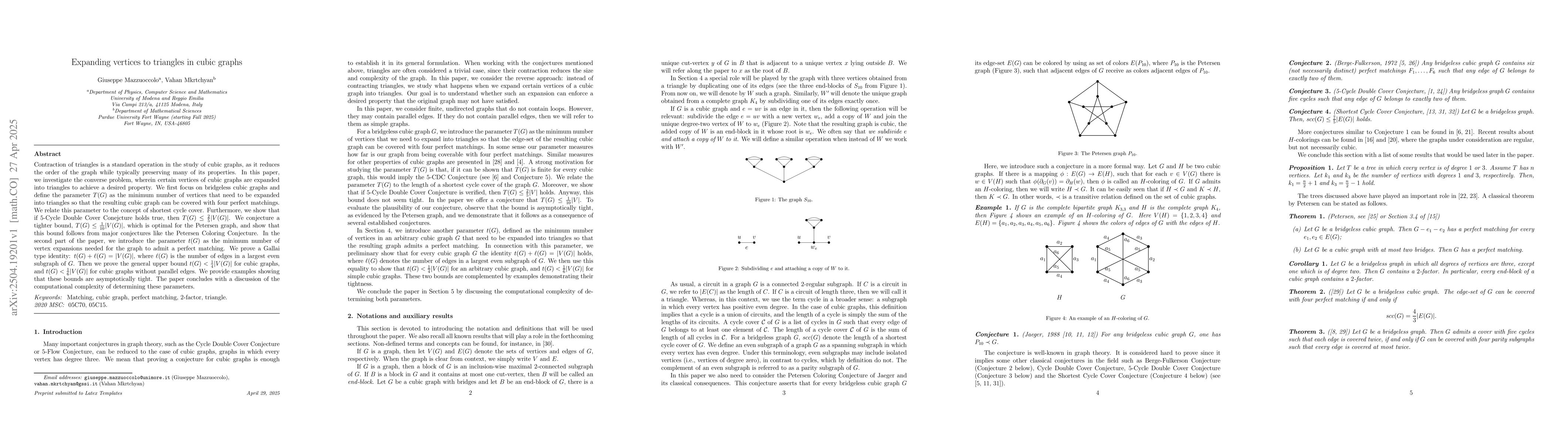 Thumbnail for Expanding vertices to triangles in cubic graphs