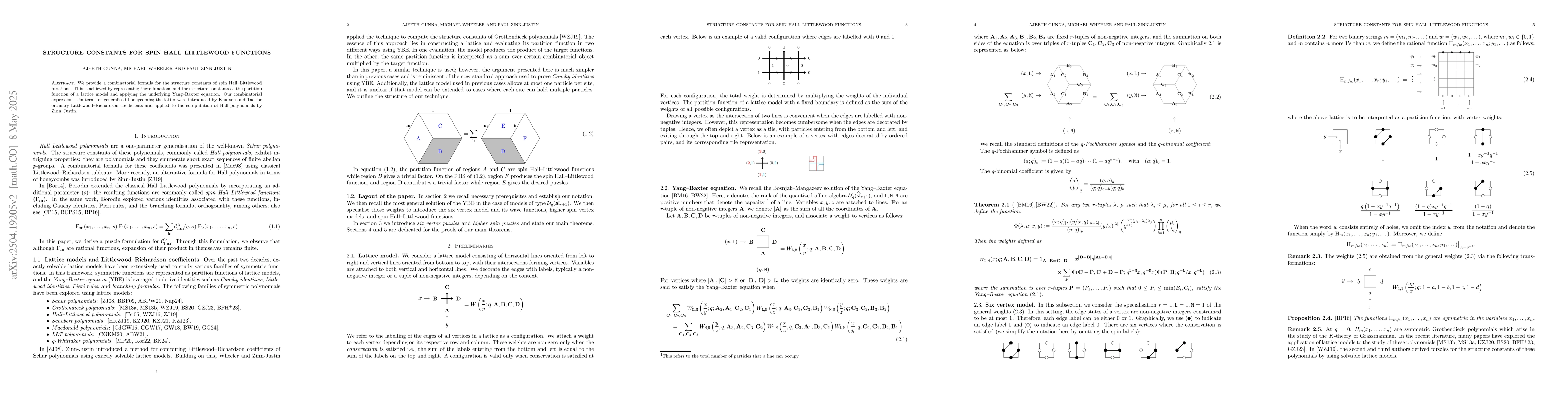 Thumbnail for Structure constants for spin Hall--Littlewood functions