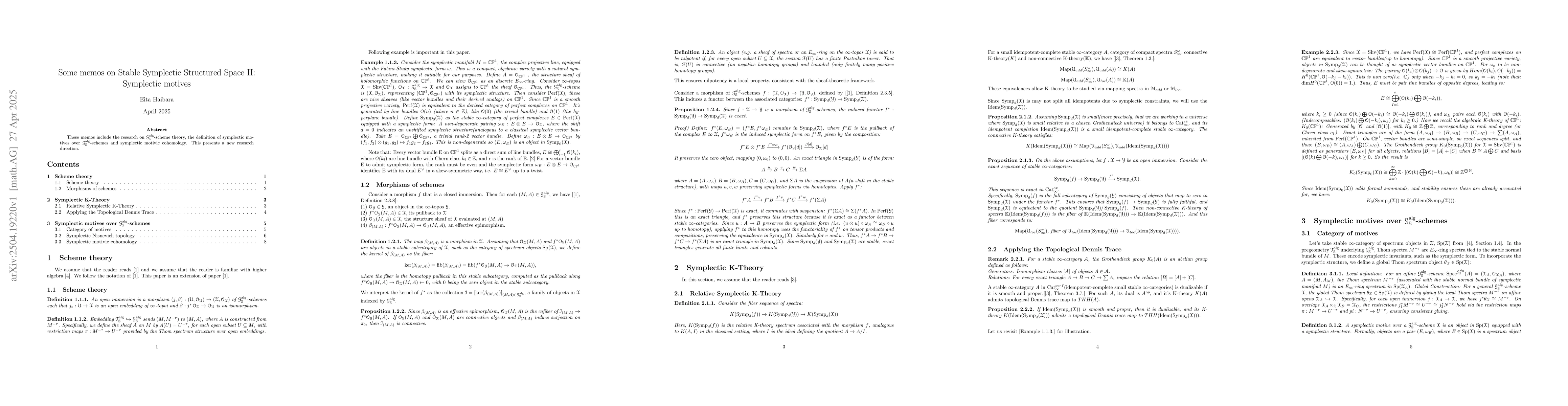 Thumbnail for Some memos on Stable Symplectic Structured Space II: Symplectic motives