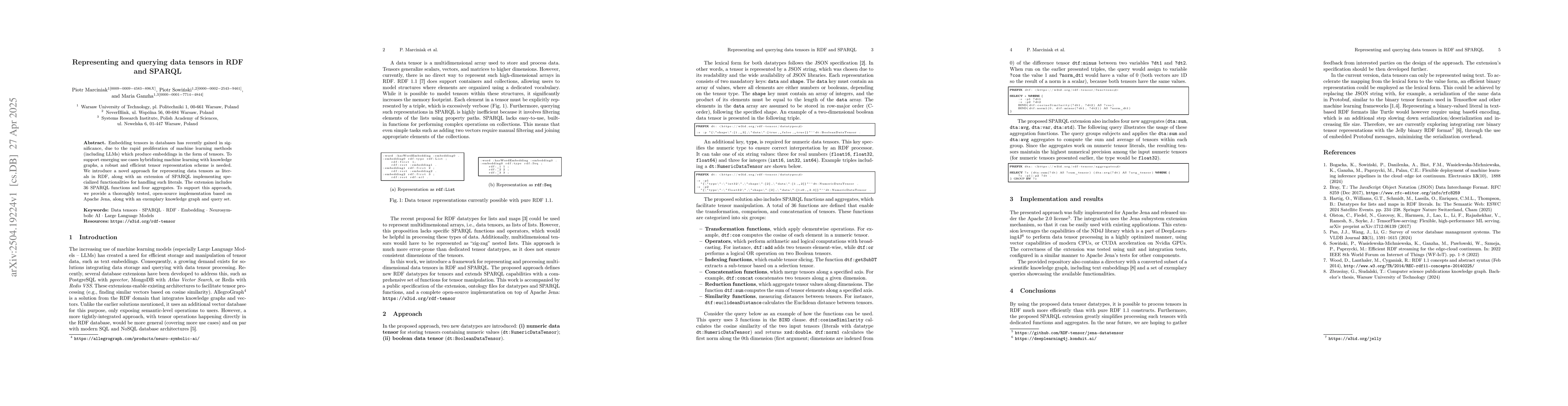 Thumbnail for Representing and querying data tensors in RDF and SPARQL