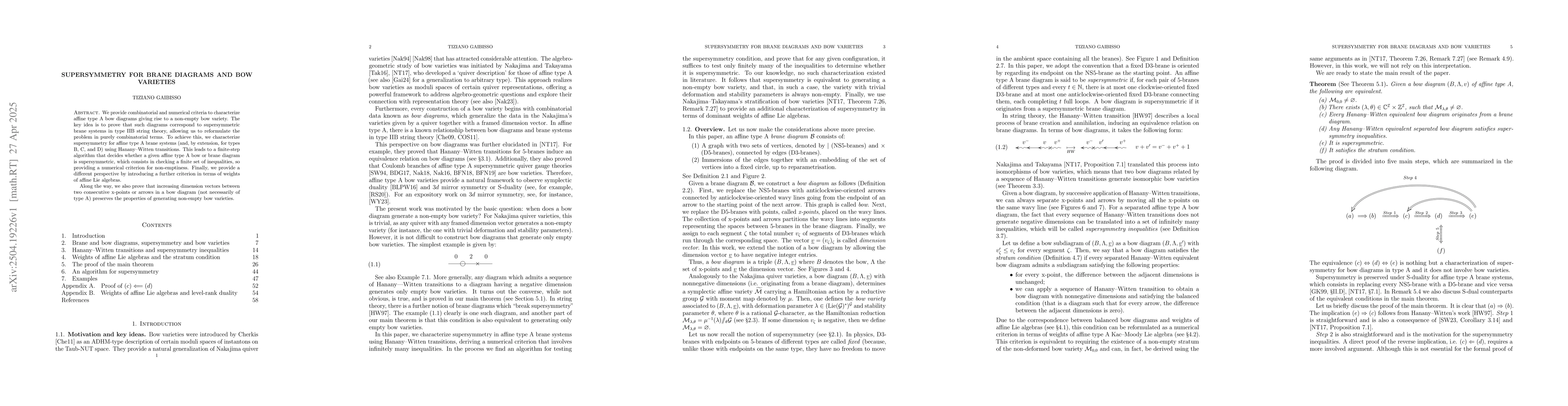 Thumbnail for Supersymmetry for brane diagrams and bow varieties
