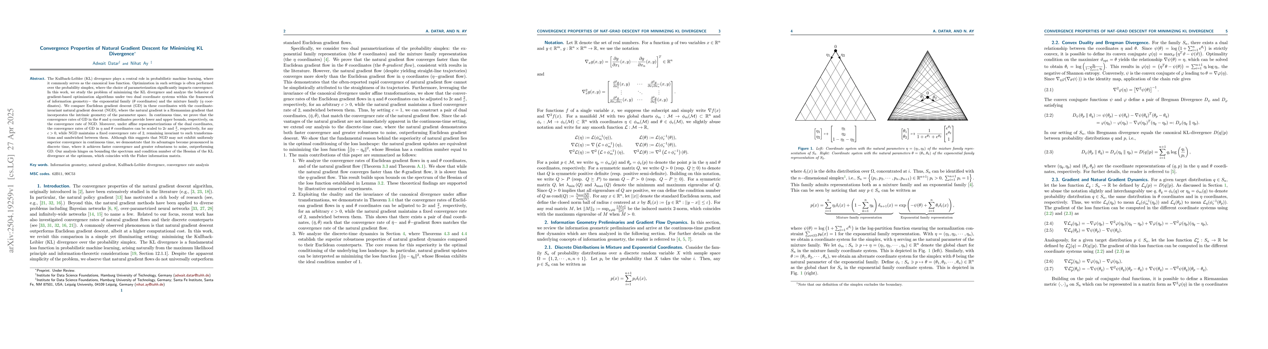 Thumbnail for Convergence Properties of Natural Gradient Descent for Minimizing KL
  Divergence