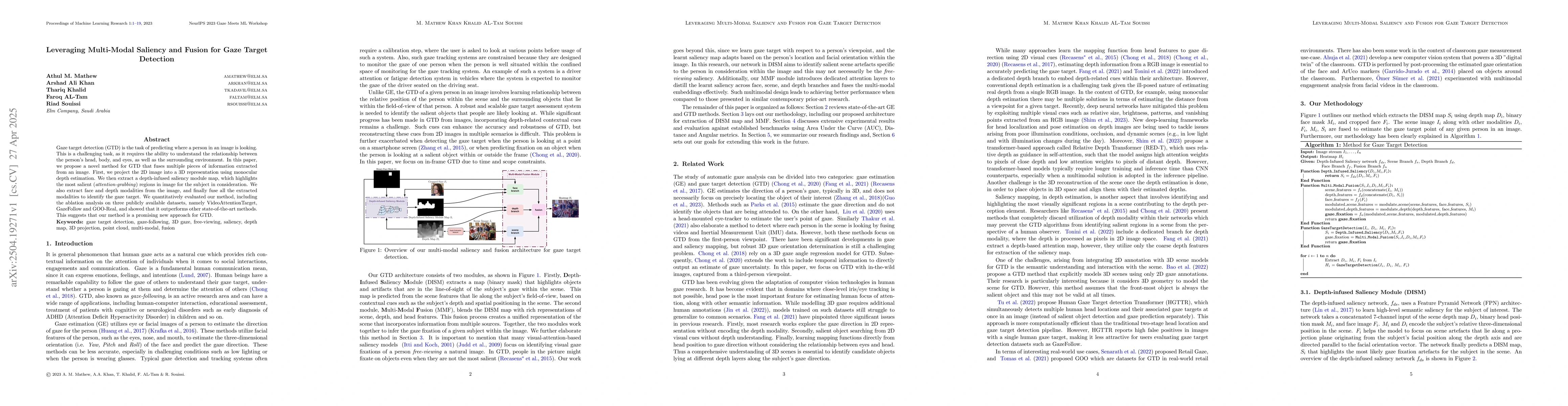 Thumbnail for Leveraging Multi-Modal Saliency and Fusion for Gaze Target Detection