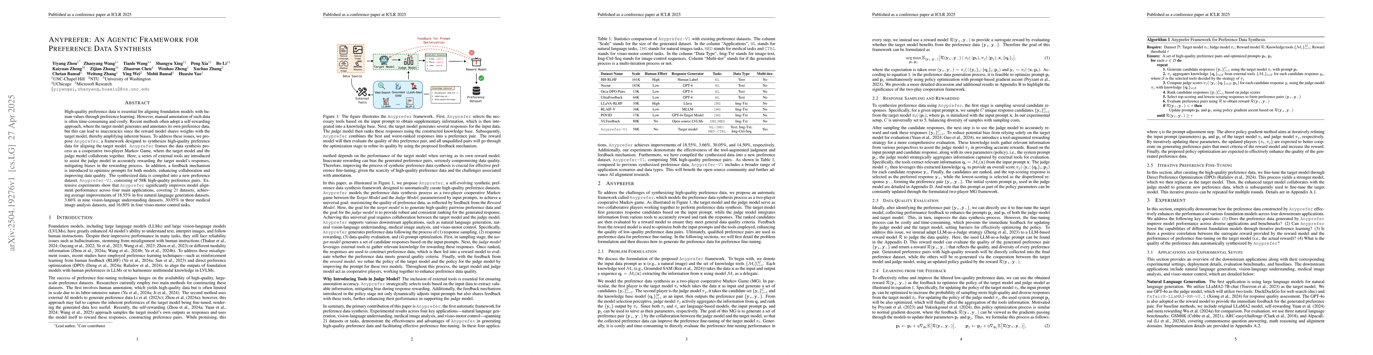 Thumbnail for Anyprefer: An Agentic Framework for Preference Data Synthesis