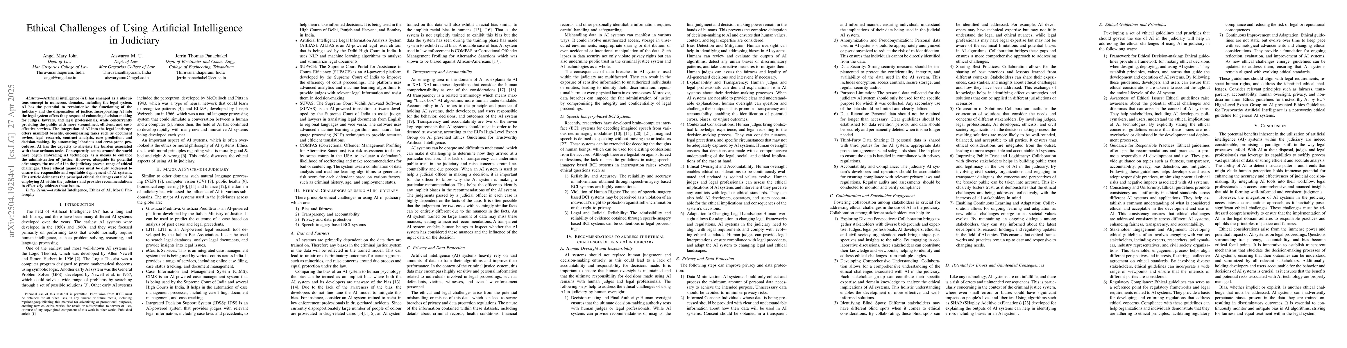 Thumbnail for Ethical Challenges of Using Artificial Intelligence in Judiciary