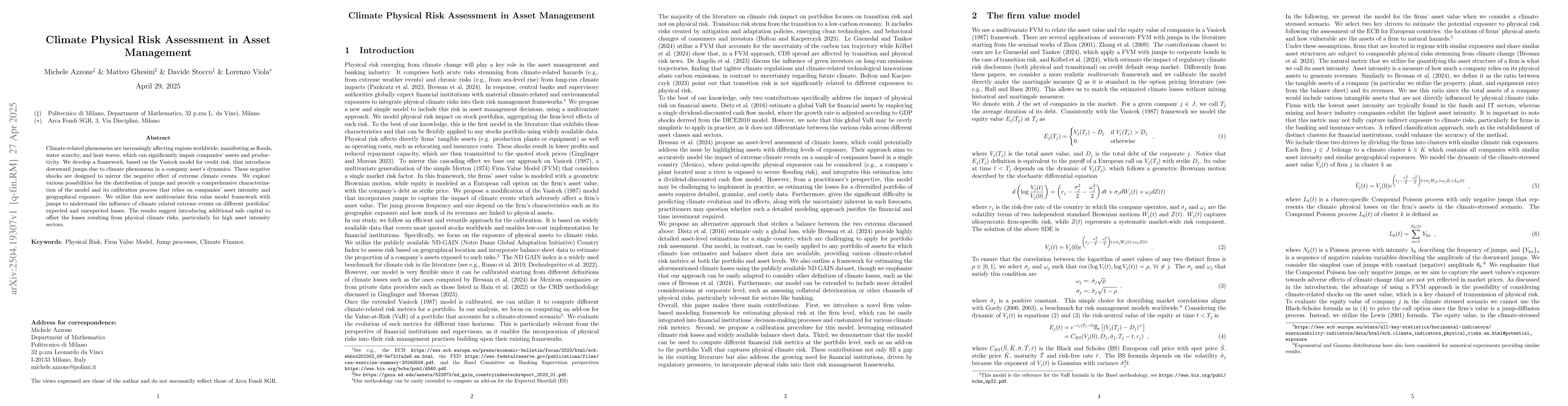 Thumbnail for Climate Physical Risk Assessment in Asset Management