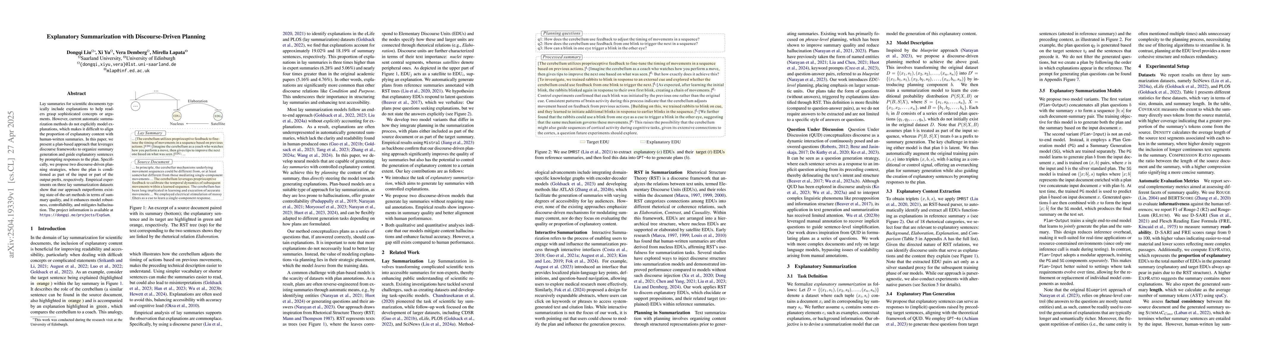 Thumbnail for Explanatory Summarization with Discourse-Driven Planning