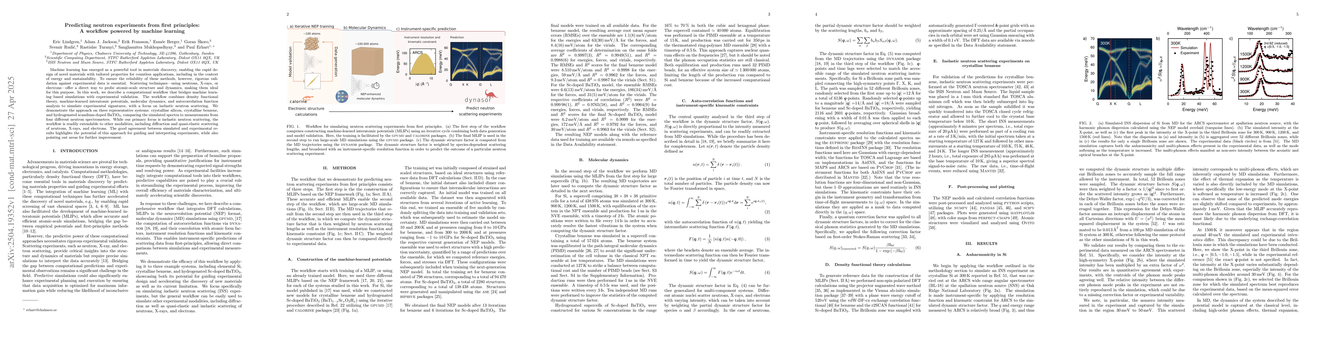 Thumbnail for Predicting neutron experiments from first principles: A workflow powered
  by machine learning