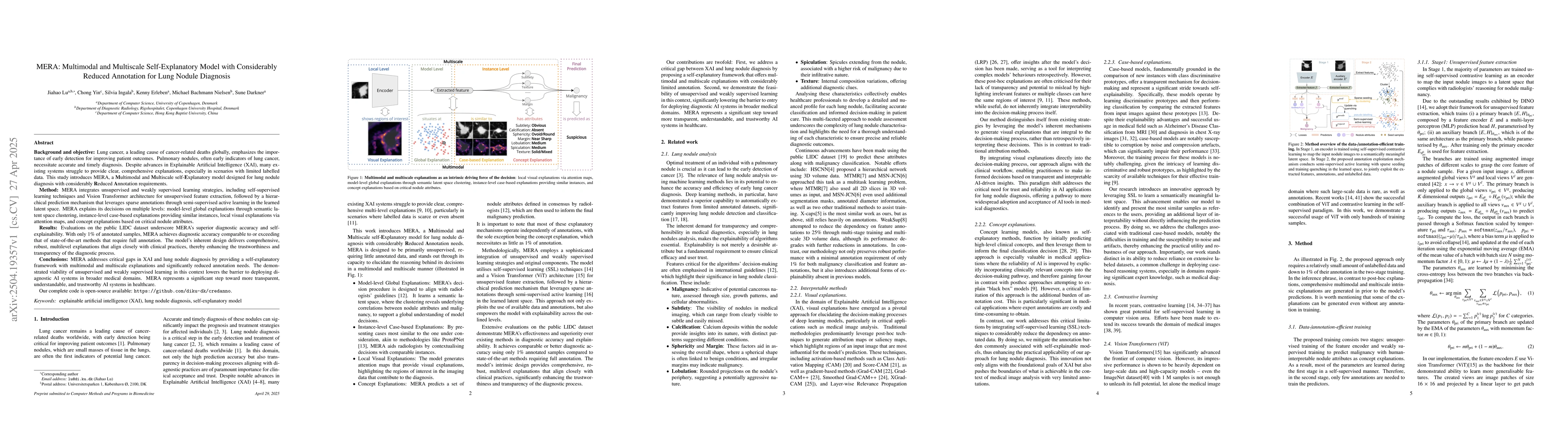 Thumbnail for MERA: Multimodal and Multiscale Self-Explanatory Model with Considerably
  Reduced Annotation for Lung Nodule Diagnosis