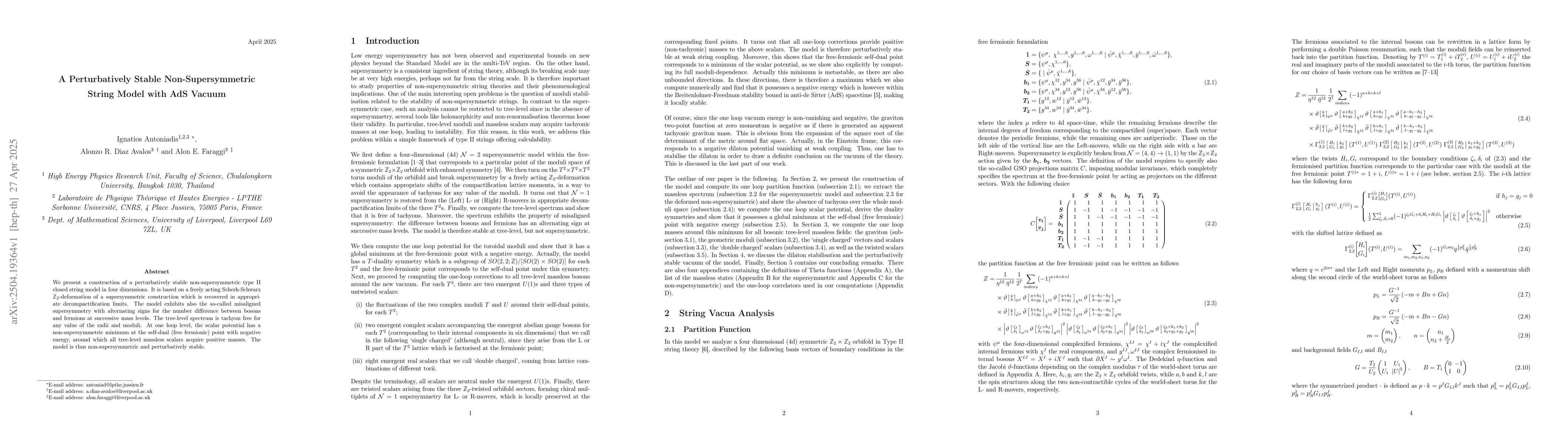 Thumbnail for A Perturbatively Stable Non-Supersymmetric String Model with AdS Vacuum