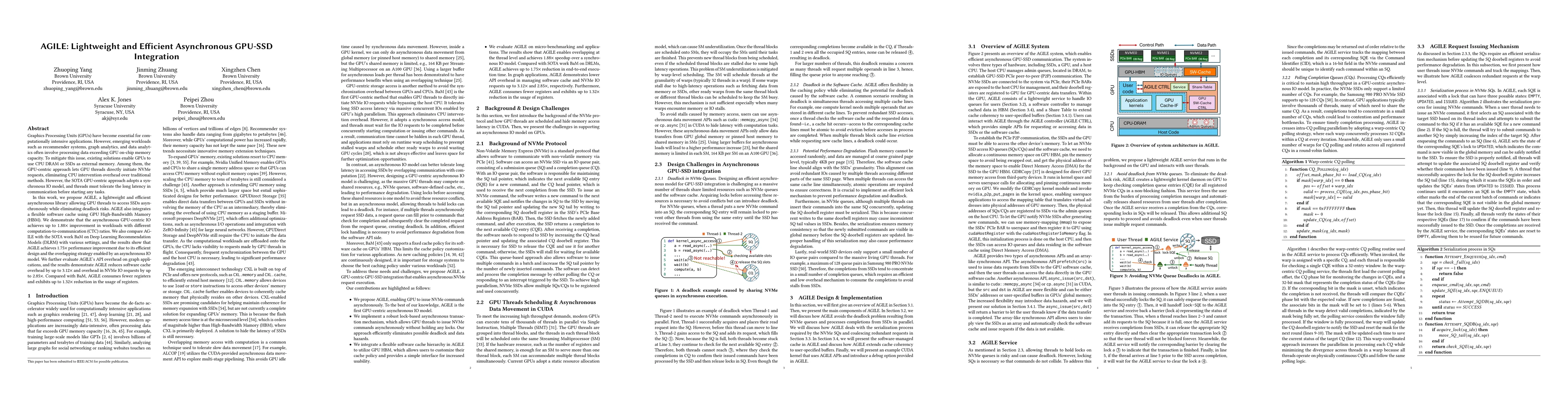Thumbnail for AGILE: Lightweight and Efficient Asynchronous GPU-SSD Integration