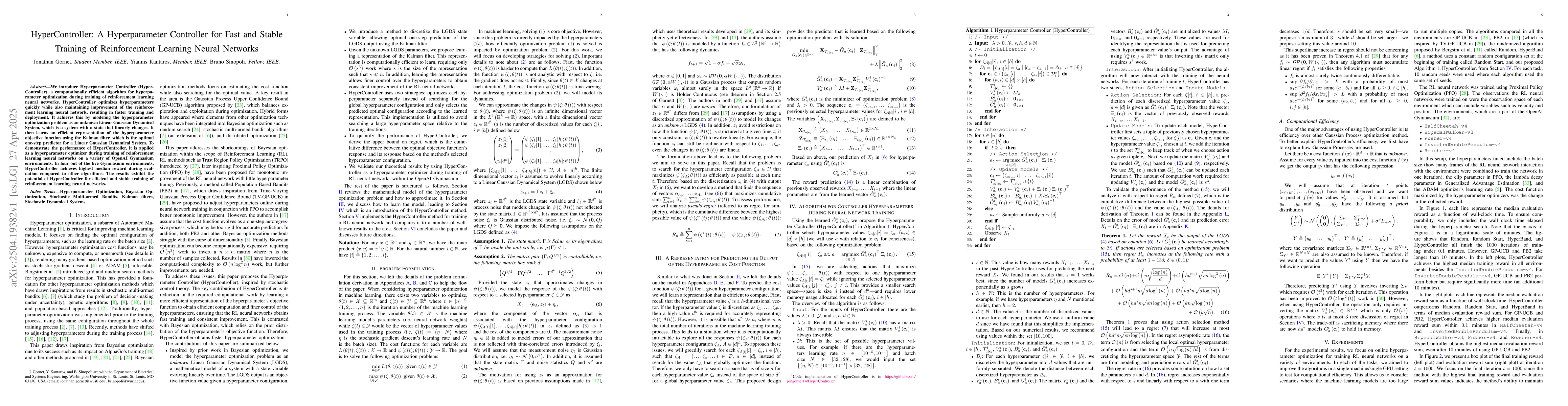 Thumbnail for HyperController: A Hyperparameter Controller for Fast and Stable
  Training of Reinforcement Learning Neural Networks