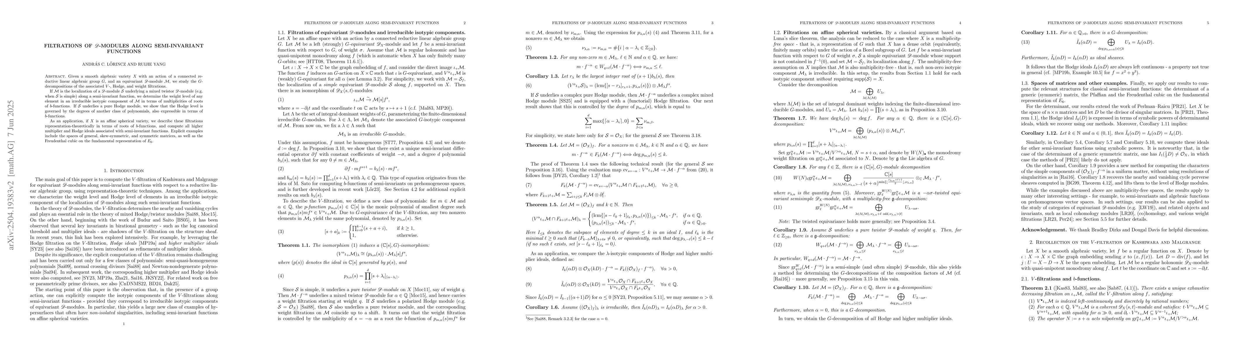 Thumbnail for Filtrations of $\mathscr{D}$-modules along semi-invariant functions
