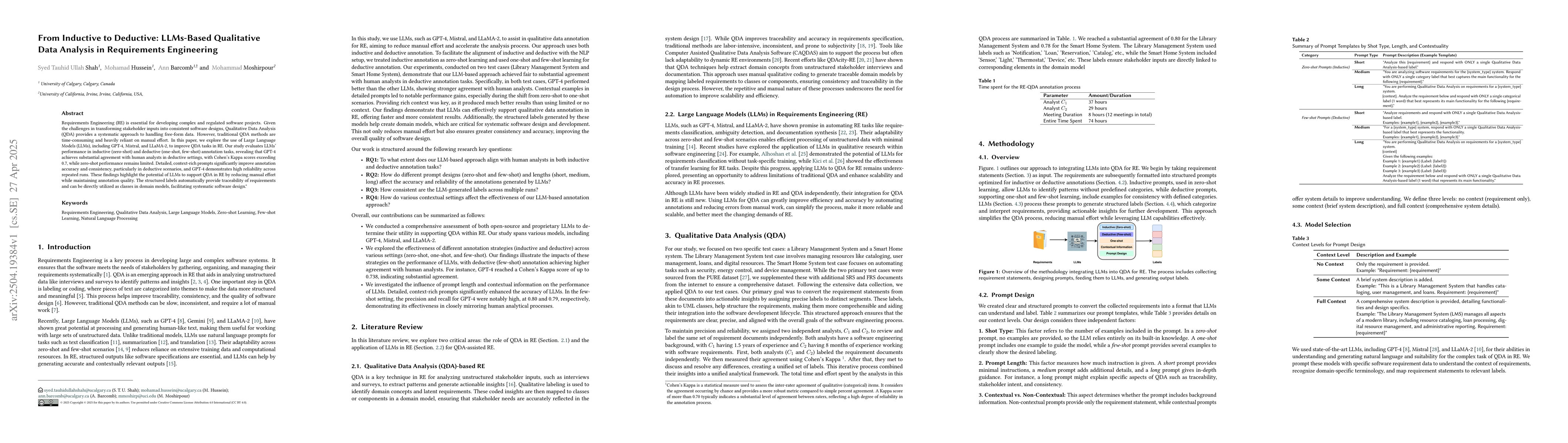 Thumbnail for From Inductive to Deductive: LLMs-Based Qualitative Data Analysis in
  Requirements Engineering