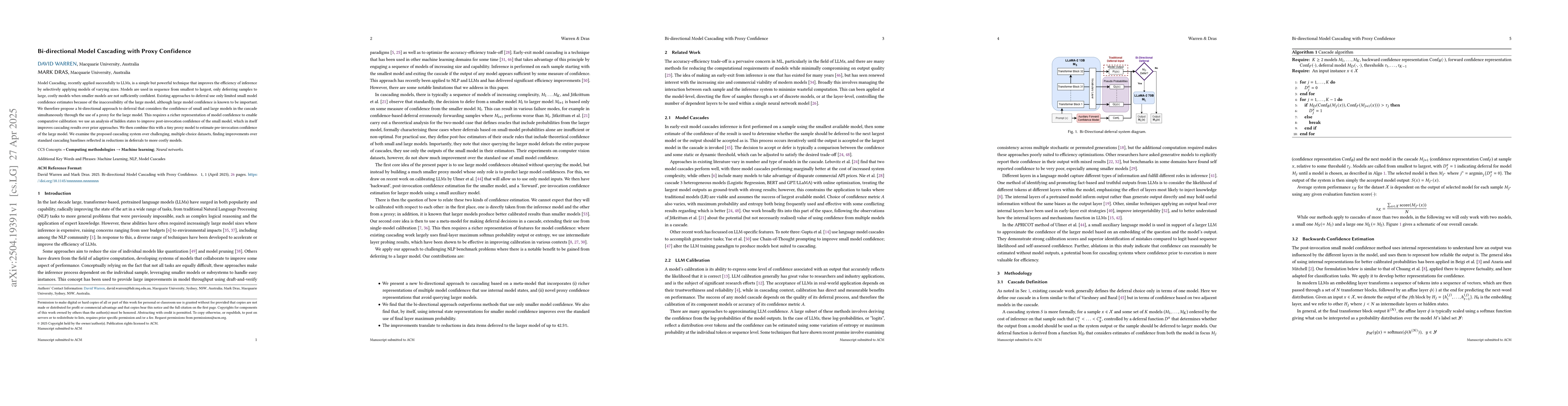 Thumbnail for Bi-directional Model Cascading with Proxy Confidence