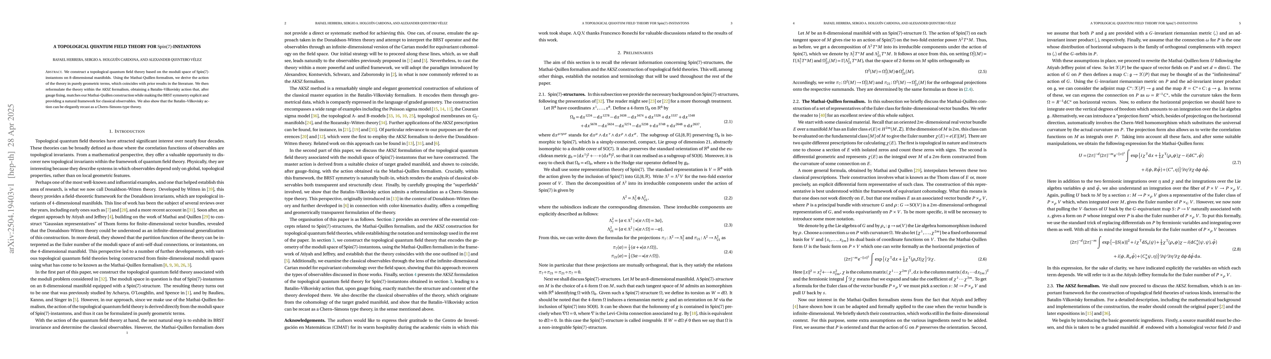 Thumbnail for A topological quantum field theory for $\mathrm{Spin}(7)$-instantons