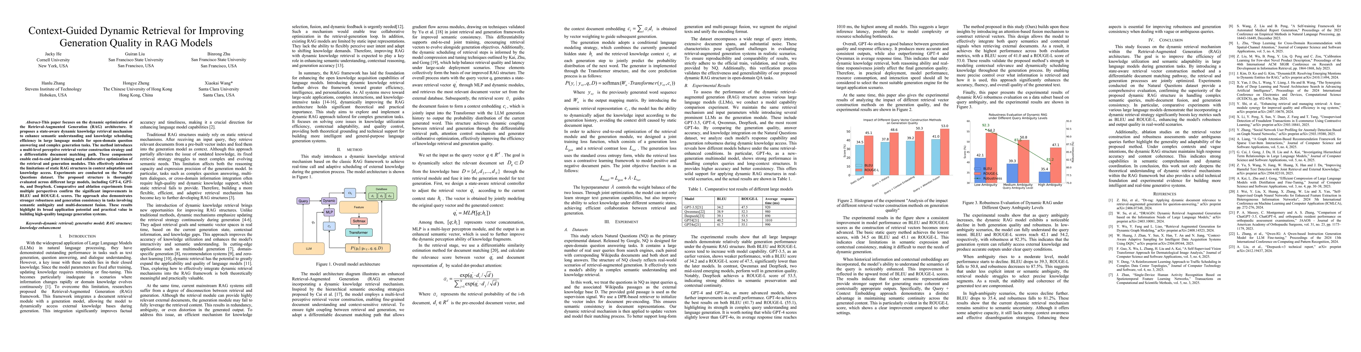 Thumbnail for Context-Guided Dynamic Retrieval for Improving Generation Quality in RAG
  Models