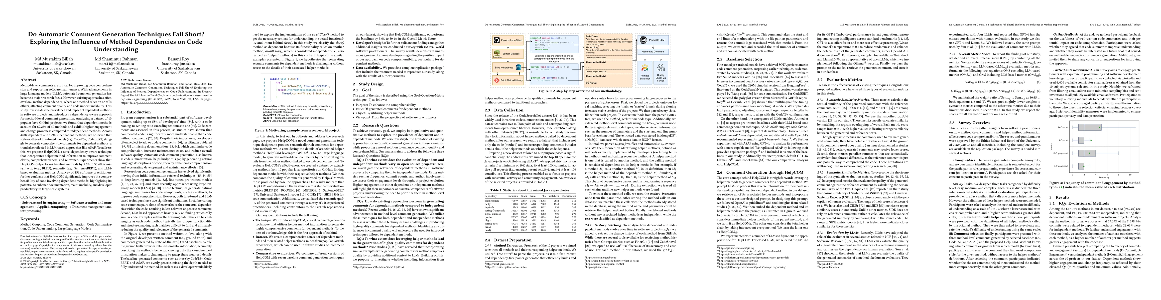 Thumbnail for Do Automatic Comment Generation Techniques Fall Short? Exploring the
  Influence of Method Dependencies on Code Understanding