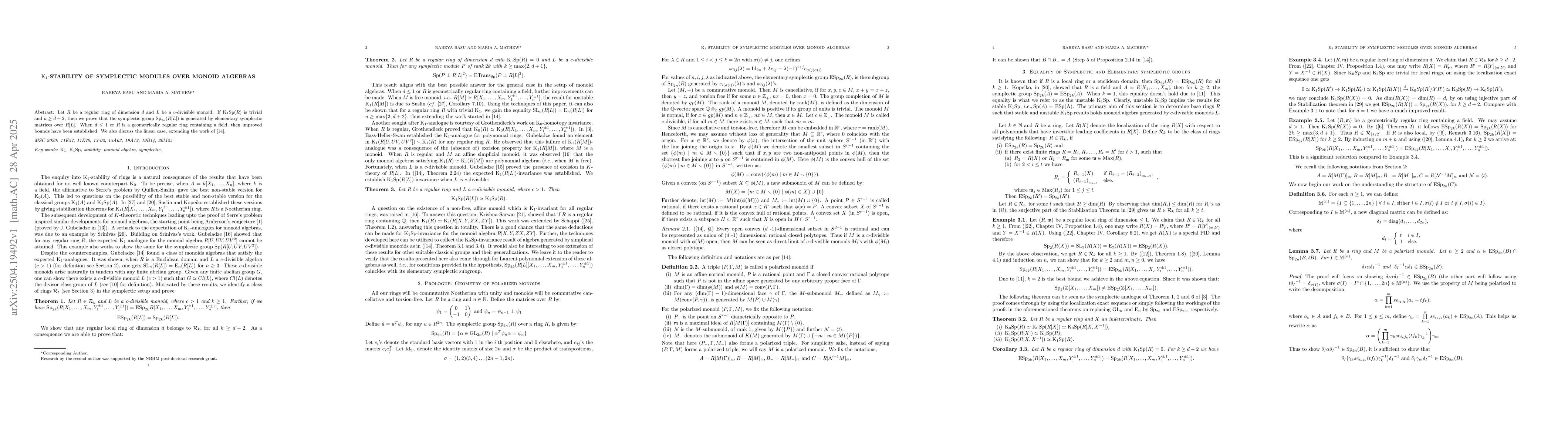 Thumbnail for $K_1$-Stability of symplectic modules over monoid algebras