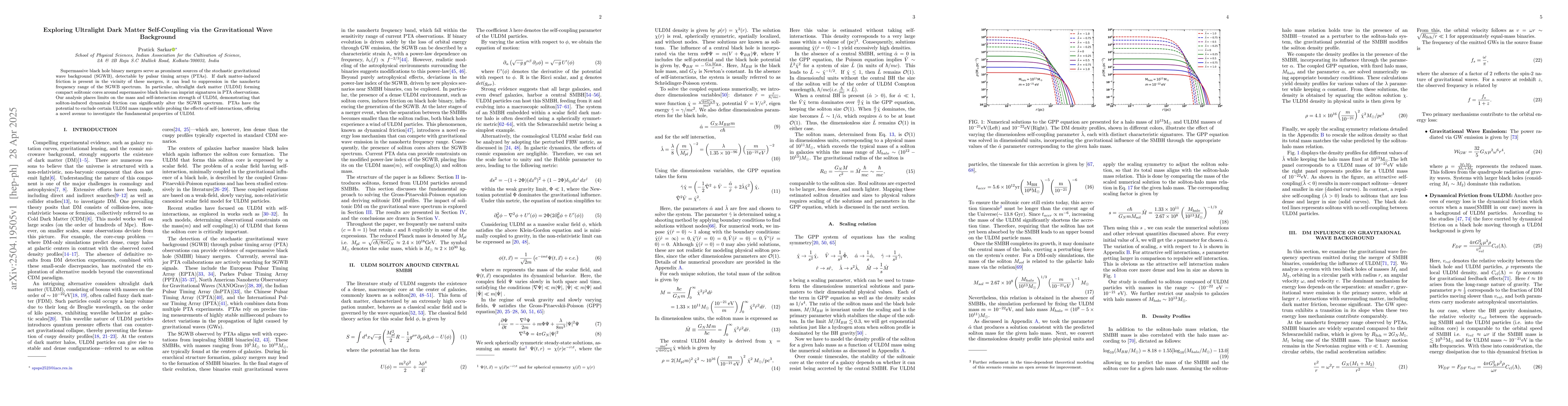 Thumbnail for Exploring Ultralight Dark Matter Self-Coupling via the Gravitational
  Wave Background