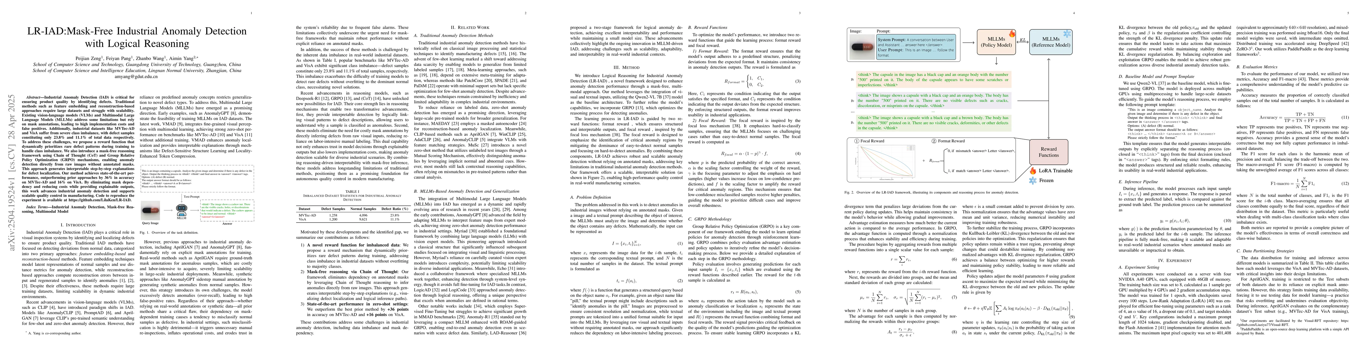 Thumbnail for LR-IAD:Mask-Free Industrial Anomaly Detection with Logical Reasoning