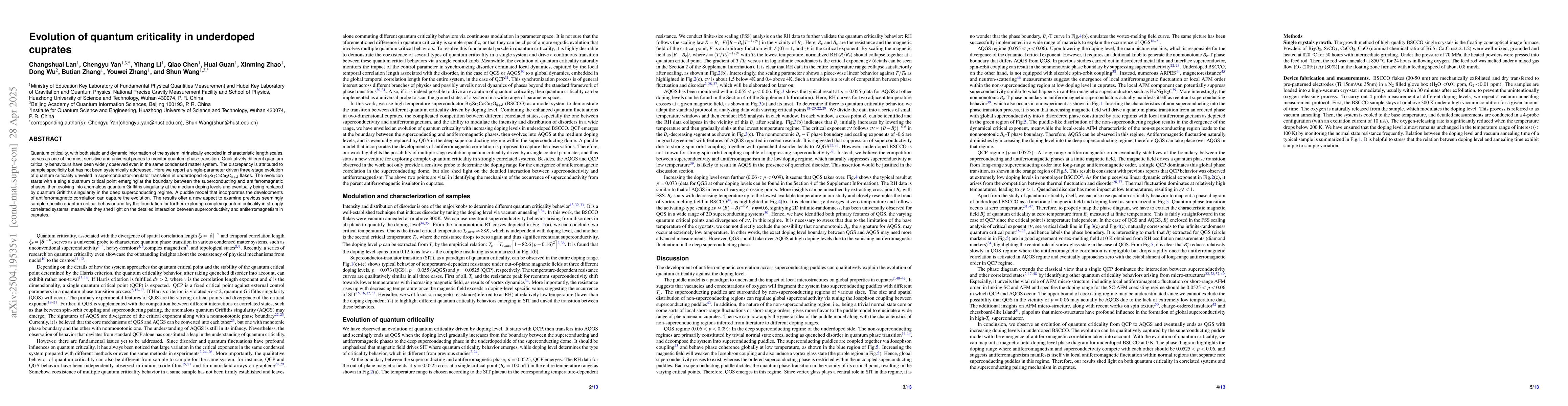 Thumbnail for Evolution of quantum criticality in underdoped cuprates