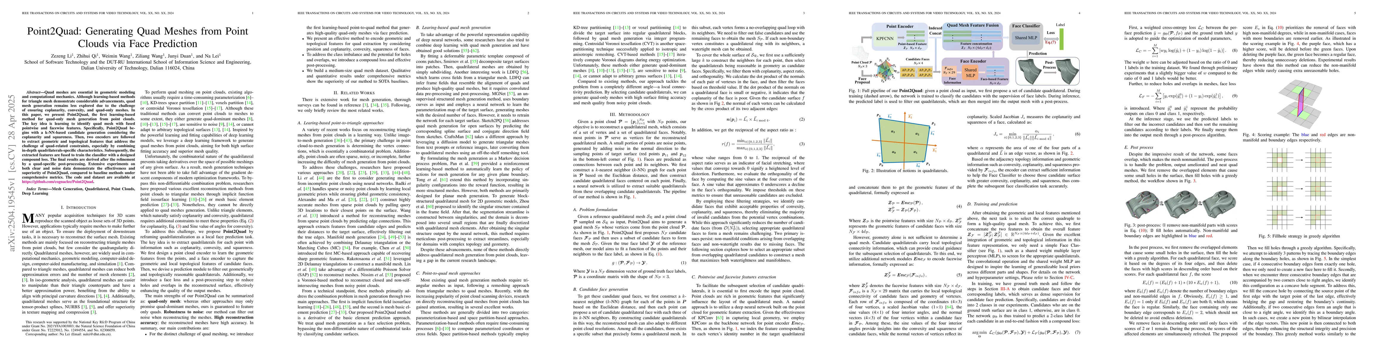 Thumbnail for Point2Quad: Generating Quad Meshes from Point Clouds via Face Prediction