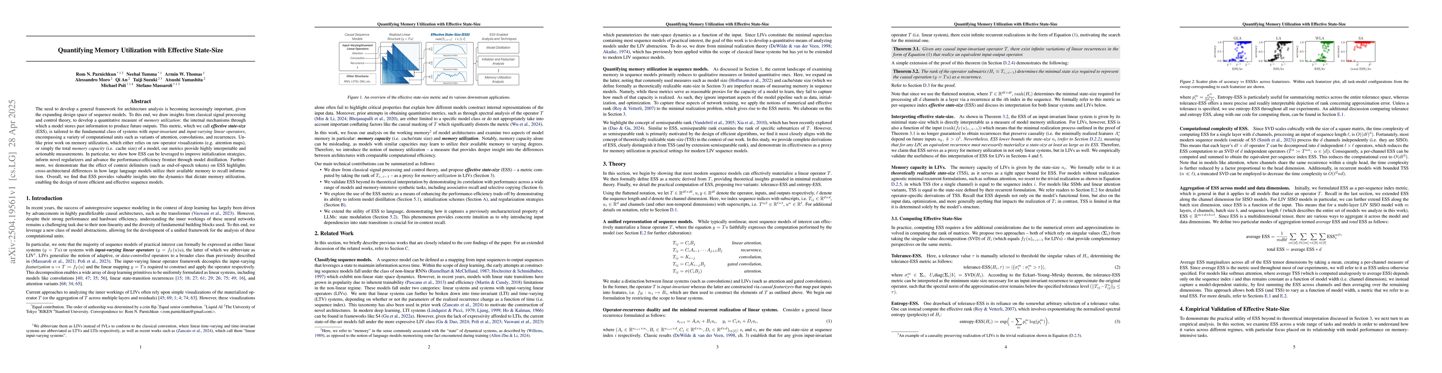 Thumbnail for Quantifying Memory Utilization with Effective State-Size