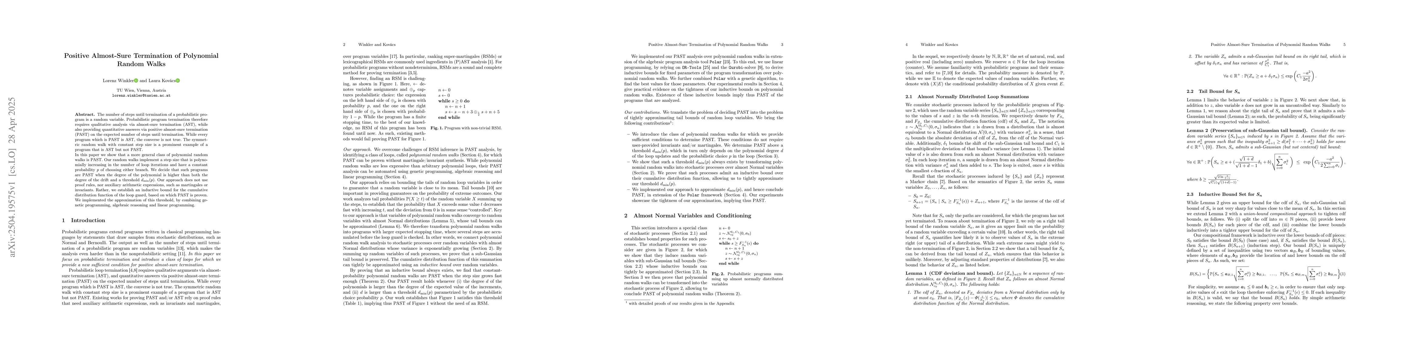 Thumbnail for Positive Almost-Sure Termination of Polynomial Random Walks