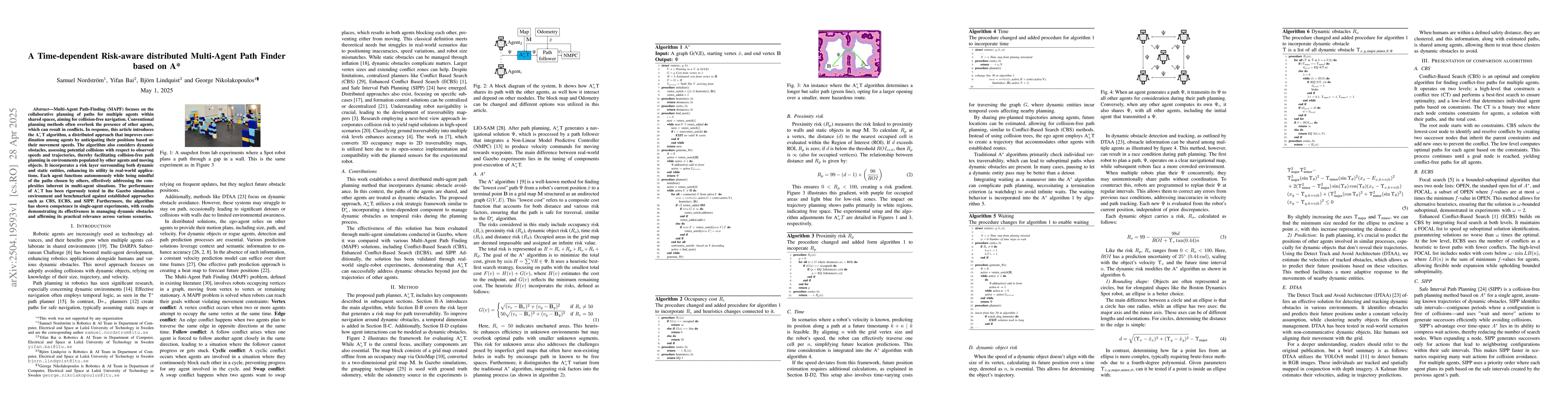 Thumbnail for A Time-dependent Risk-aware distributed Multi-Agent Path Finder based on
  A*