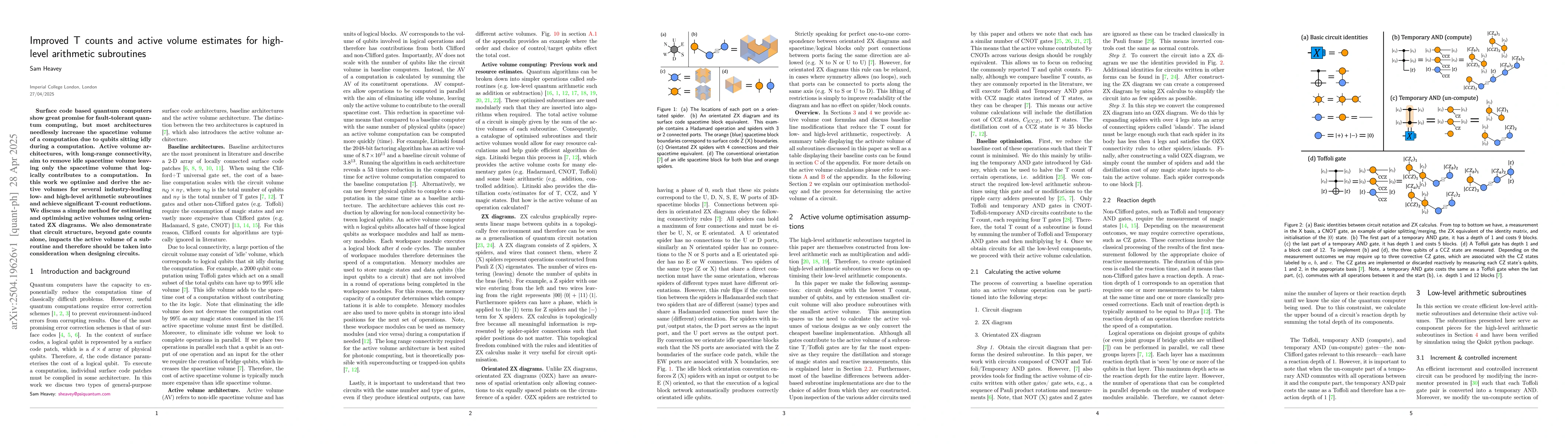 Thumbnail for Improved T counts and active volume estimates for high-level arithmetic
  subroutines