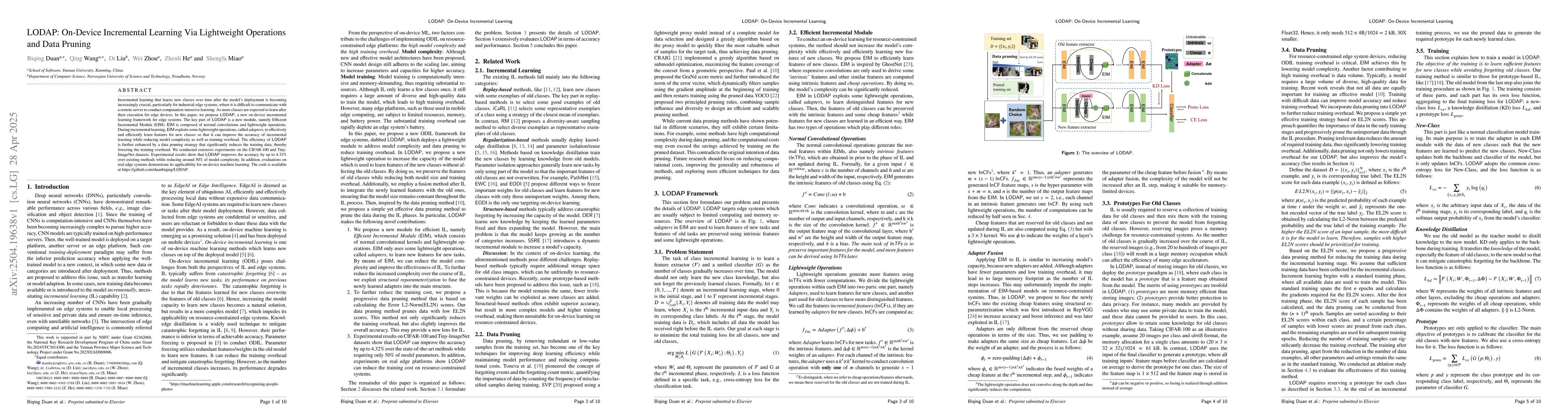 Thumbnail for LODAP: On-Device Incremental Learning Via Lightweight Operations and
  Data Pruning