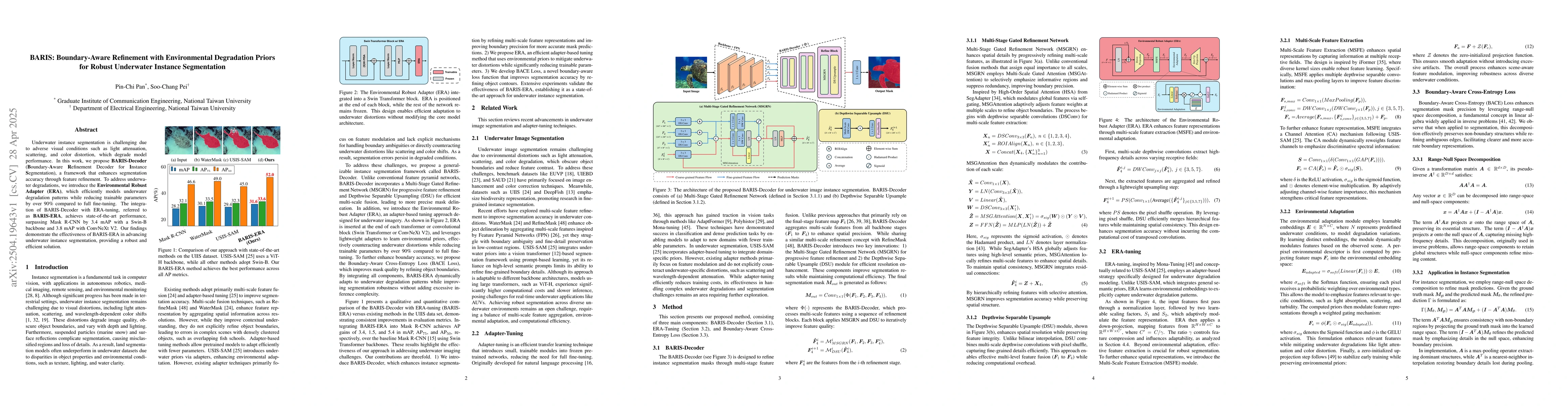 Thumbnail for BARIS: Boundary-Aware Refinement with Environmental Degradation Priors
  for Robust Underwater Instance Segmentation