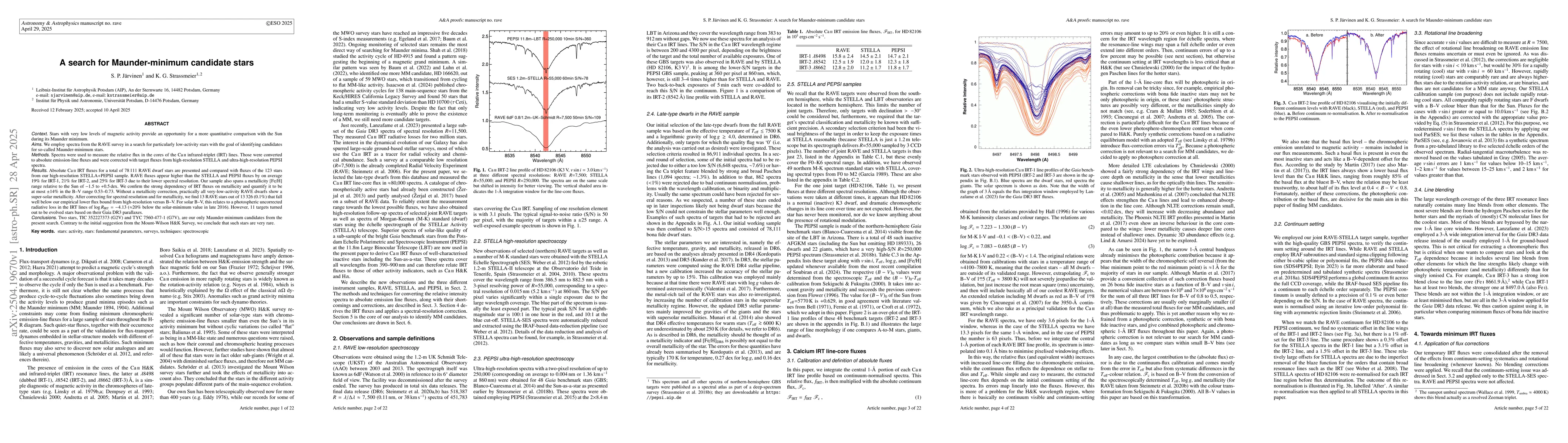 Thumbnail for A search for Maunder-minimum candidate stars