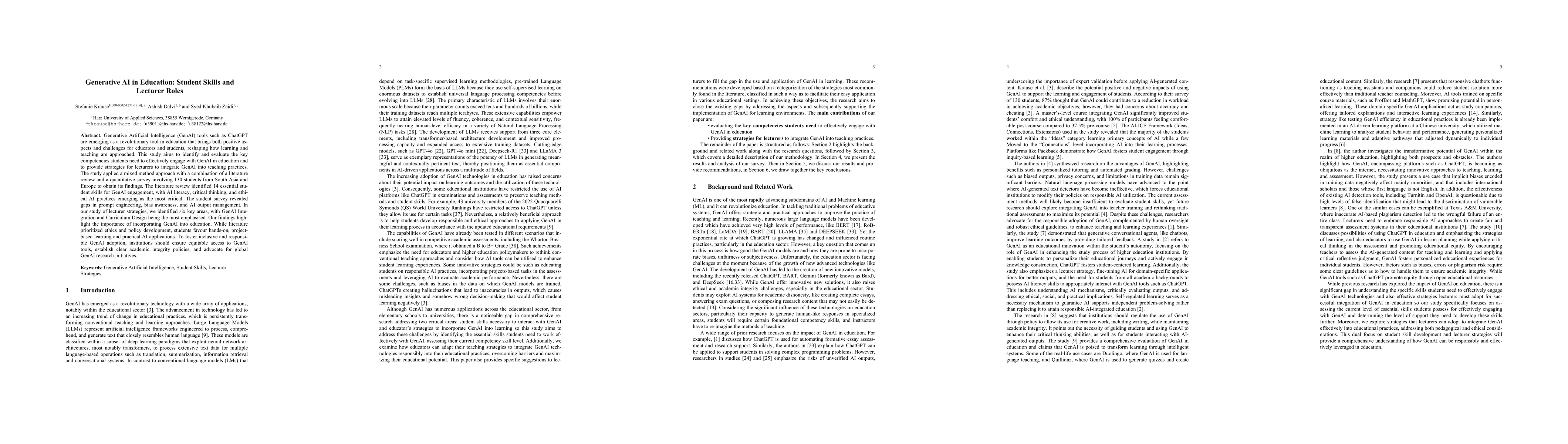 Thumbnail for Generative AI in Education: Student Skills and Lecturer Roles