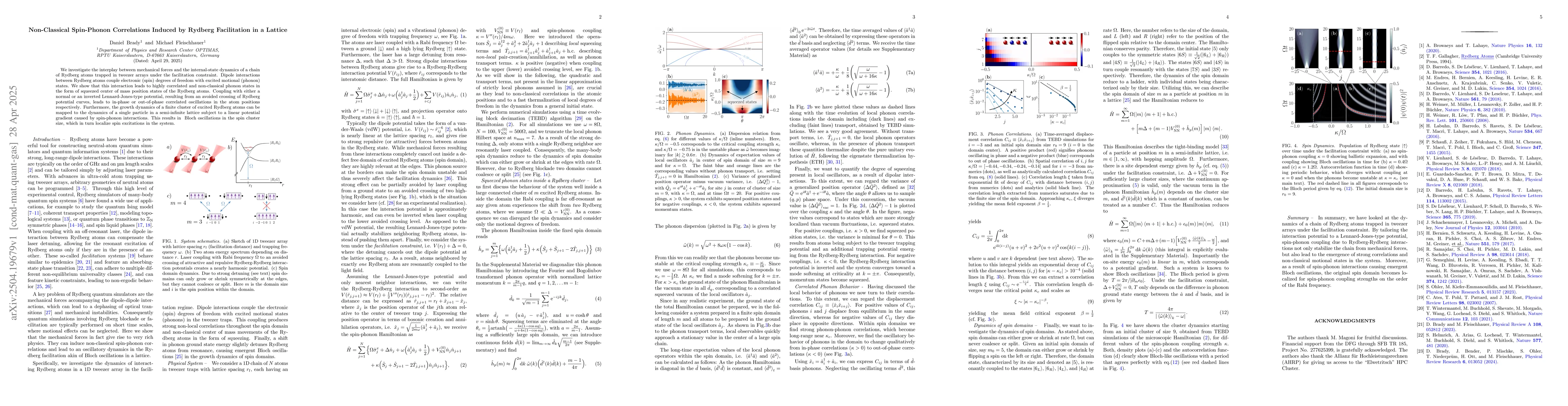 Thumbnail for Non-Classical Spin-Phonon Correlations Induced by Rydberg Facilitation
  in a Lattice