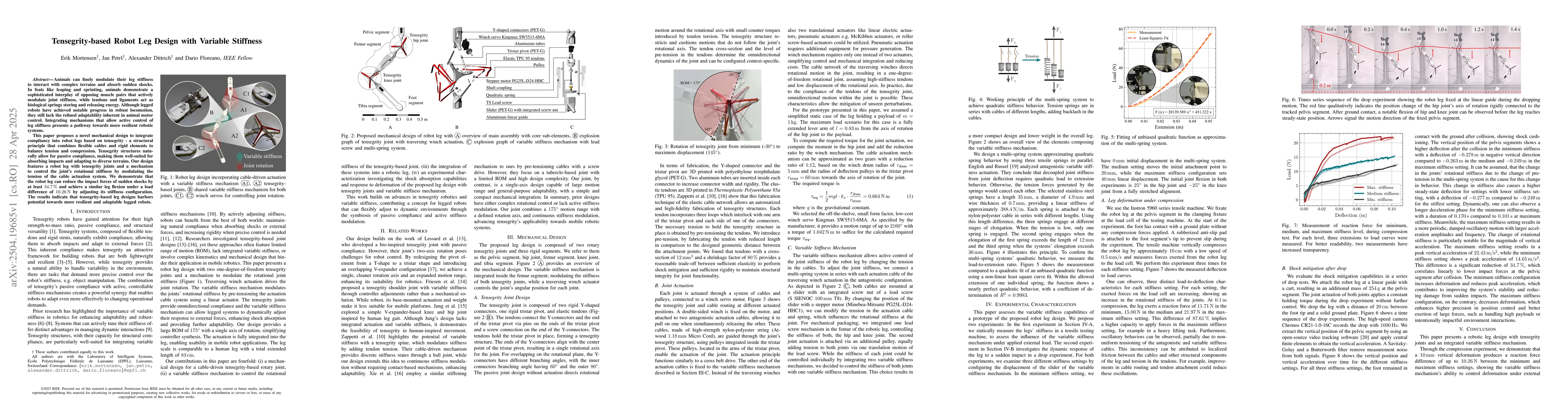 Thumbnail for Tensegrity-based Robot Leg Design with Variable Stiffness