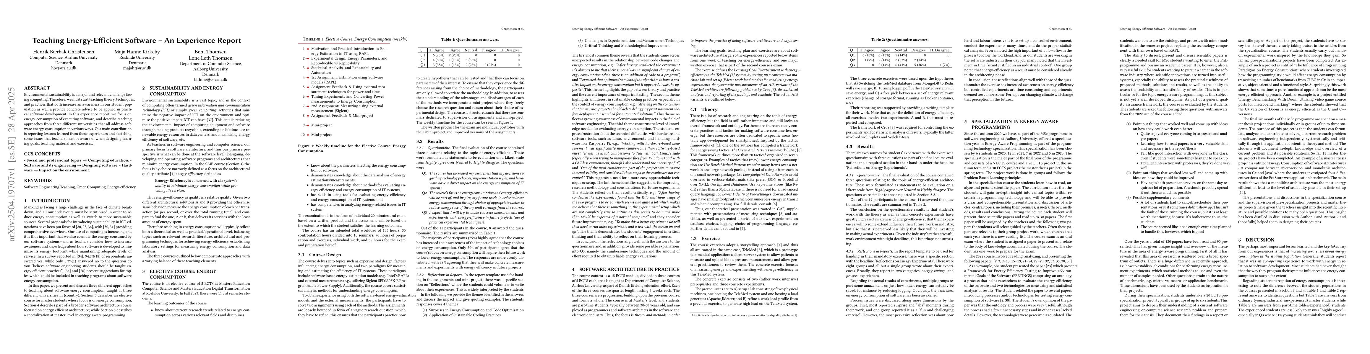 Thumbnail for Teaching Energy-Efficient Software -- An Experience Report