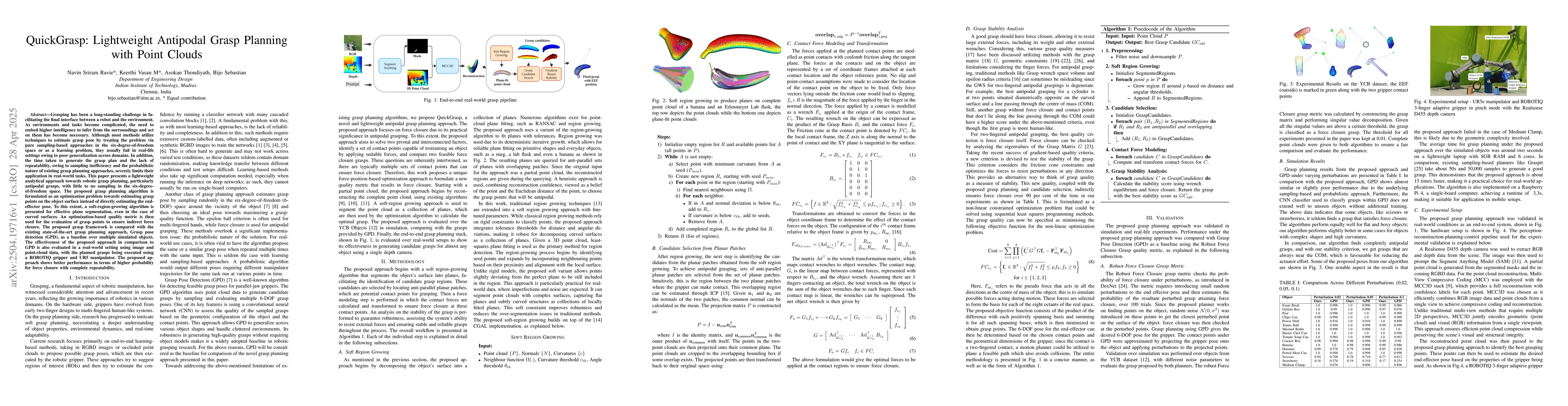 Thumbnail for QuickGrasp: Lightweight Antipodal Grasp Planning with Point Clouds