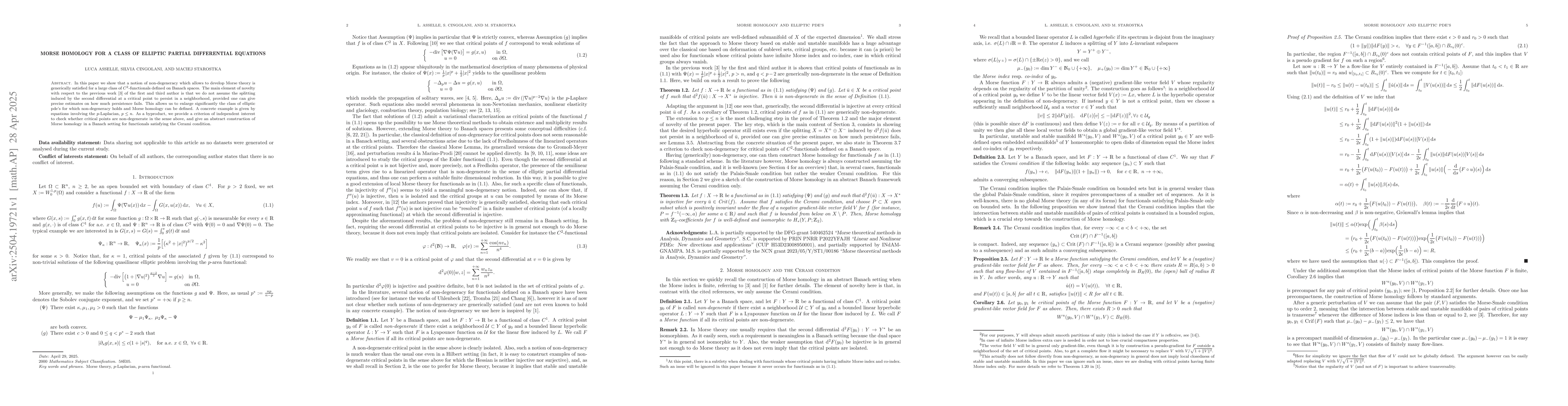 Thumbnail for Morse homology for a class of elliptic partial differential equations