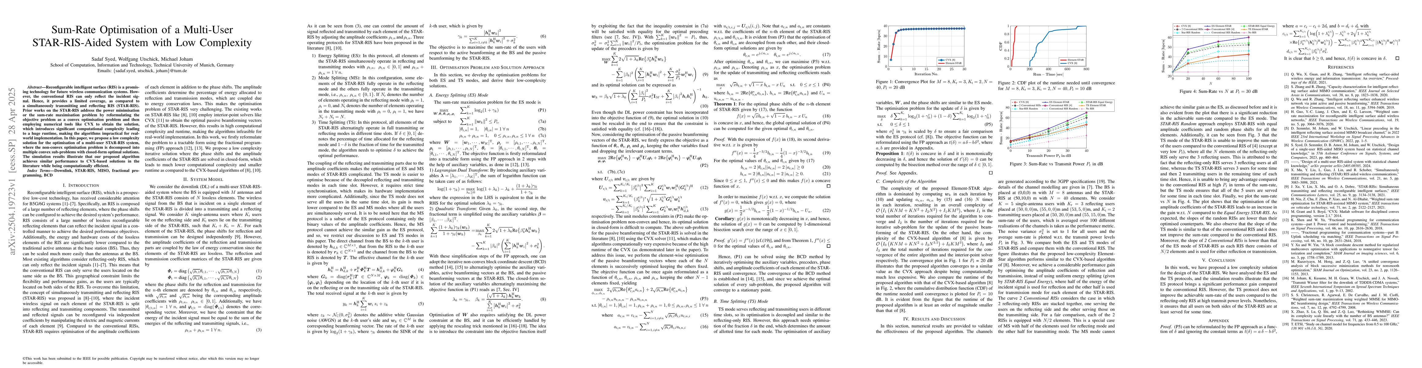 Thumbnail for Sum-Rate Optimisation of a Multi-User STAR-RIS-Aided System with Low
  Complexity