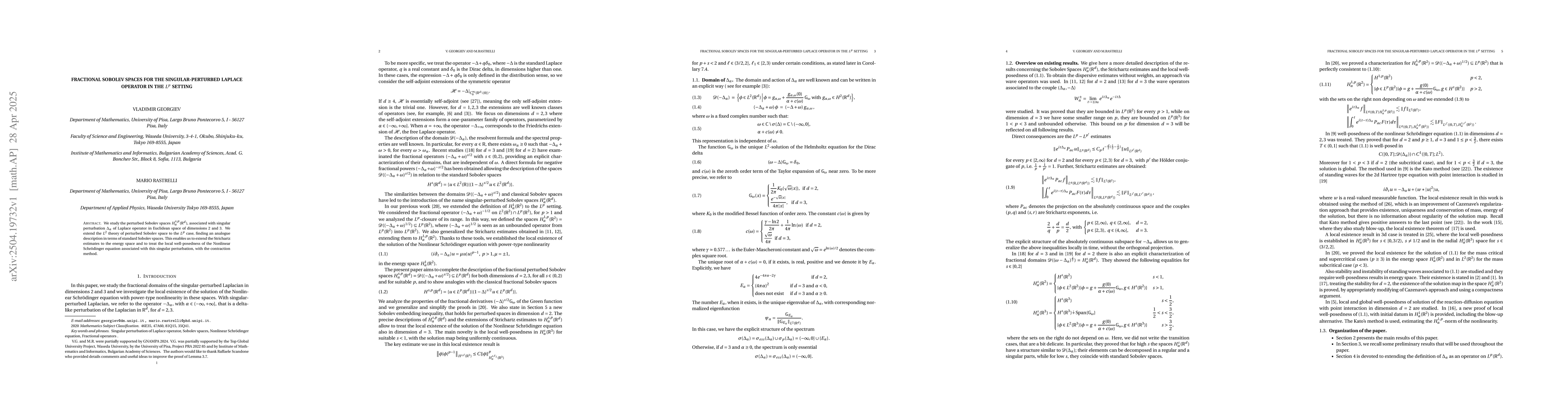 Thumbnail for Fractional Sobolev Spaces for the Singular-perturbed Laplace Operator in
  the $L^p$ setting